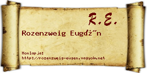 Rozenzweig Eugén névjegykártya